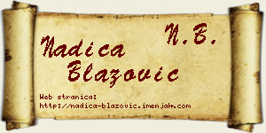 Nadica Blažović vizit kartica